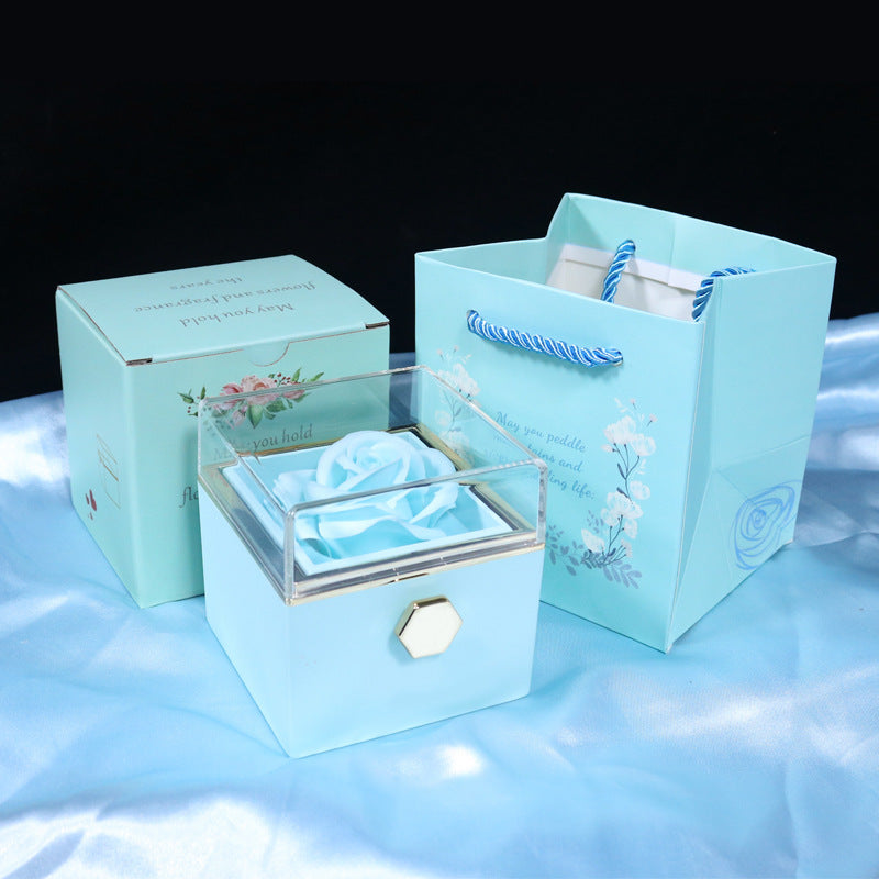 Eternal Rose Box - w/ engraved necklace & real rose