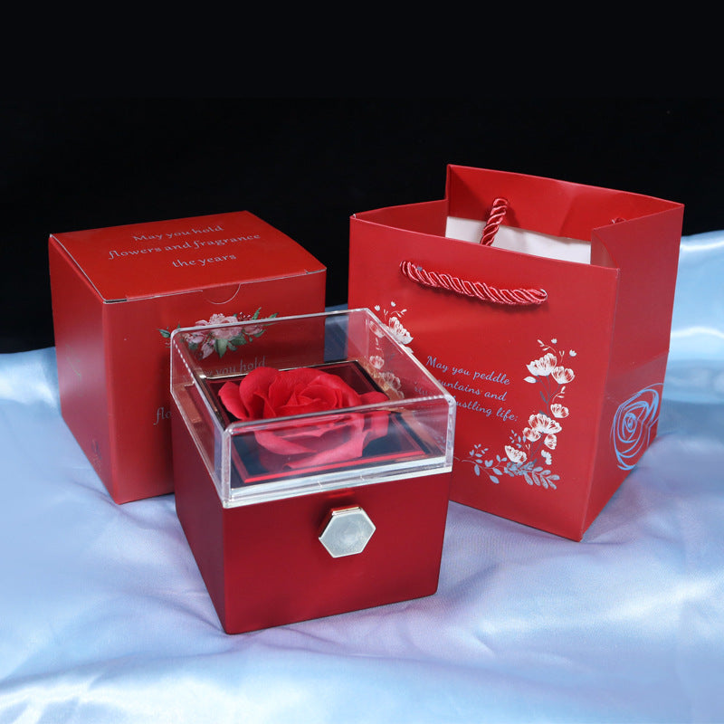 Eternal Rose Box - w/ engraved necklace & real rose