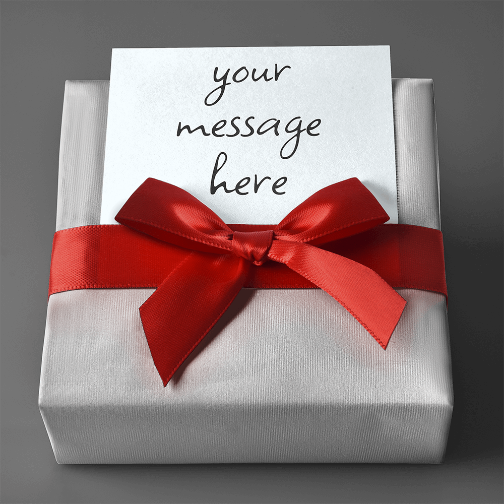 Geschenkpapier mit persönlicher Botschaft
