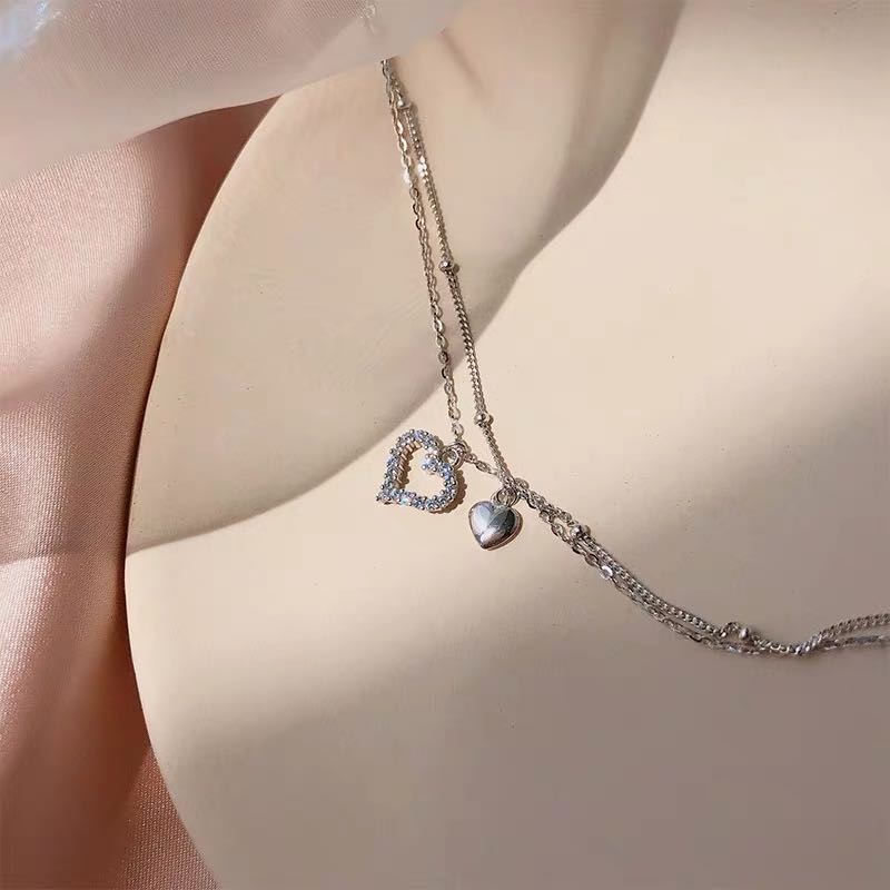 Amber® Double Layer Love Heart Fußkettchen