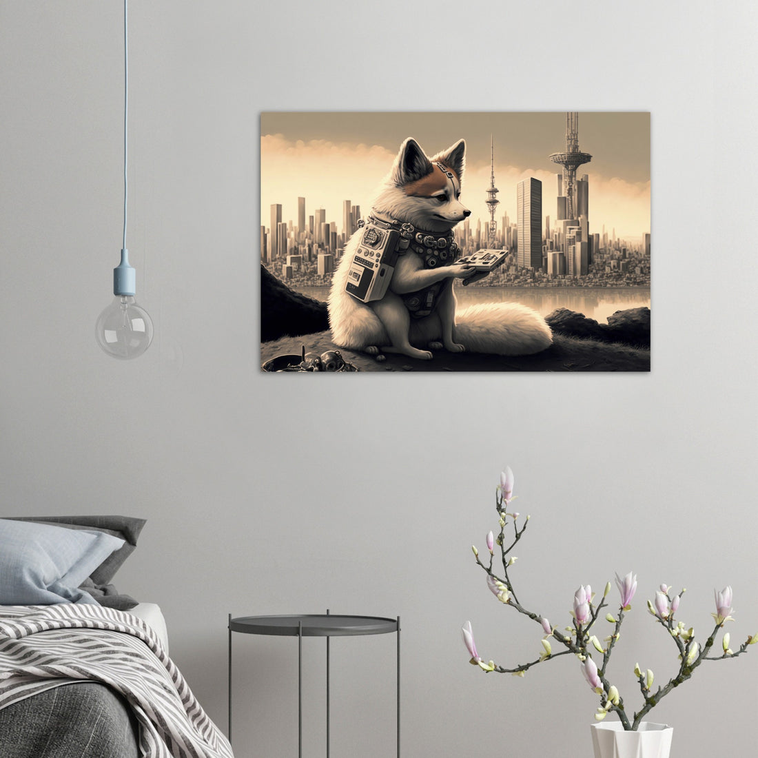 Zwergspitz in Tokio Aluminium Druck