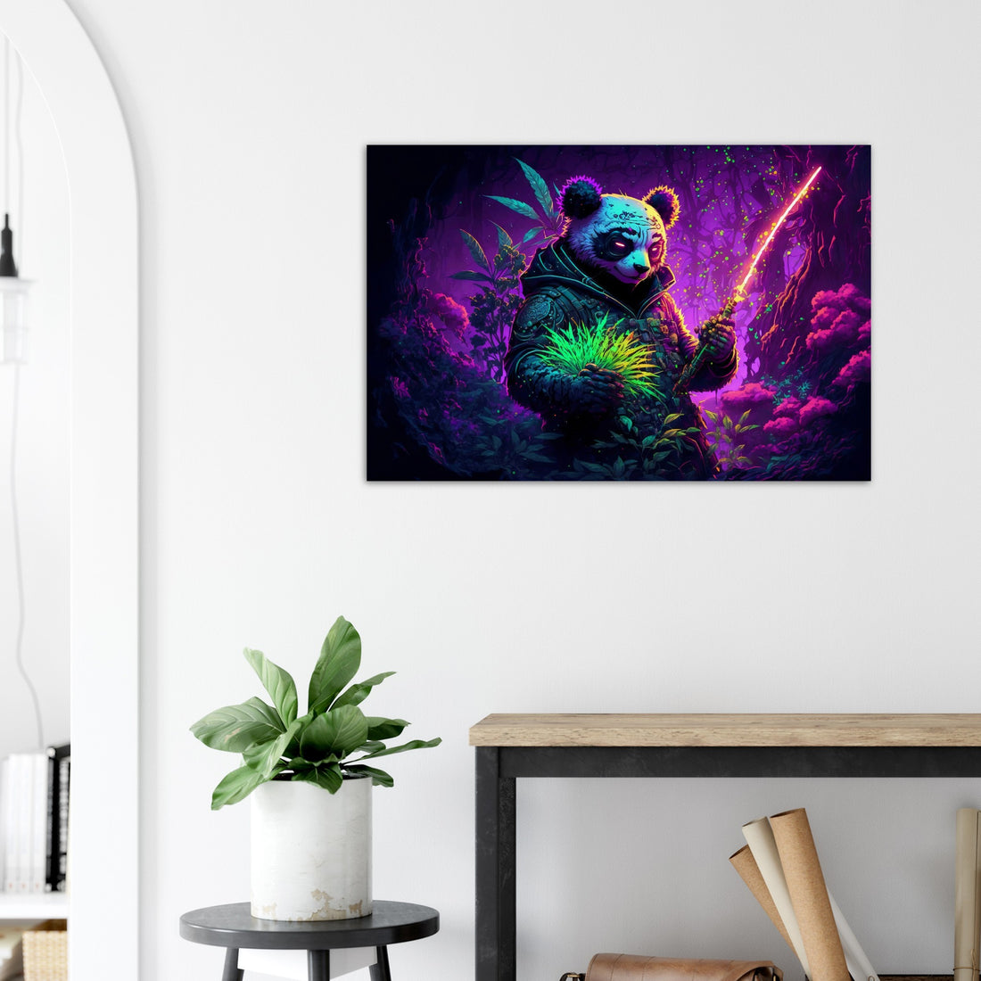 Panda & Gras - Aluminium Druck