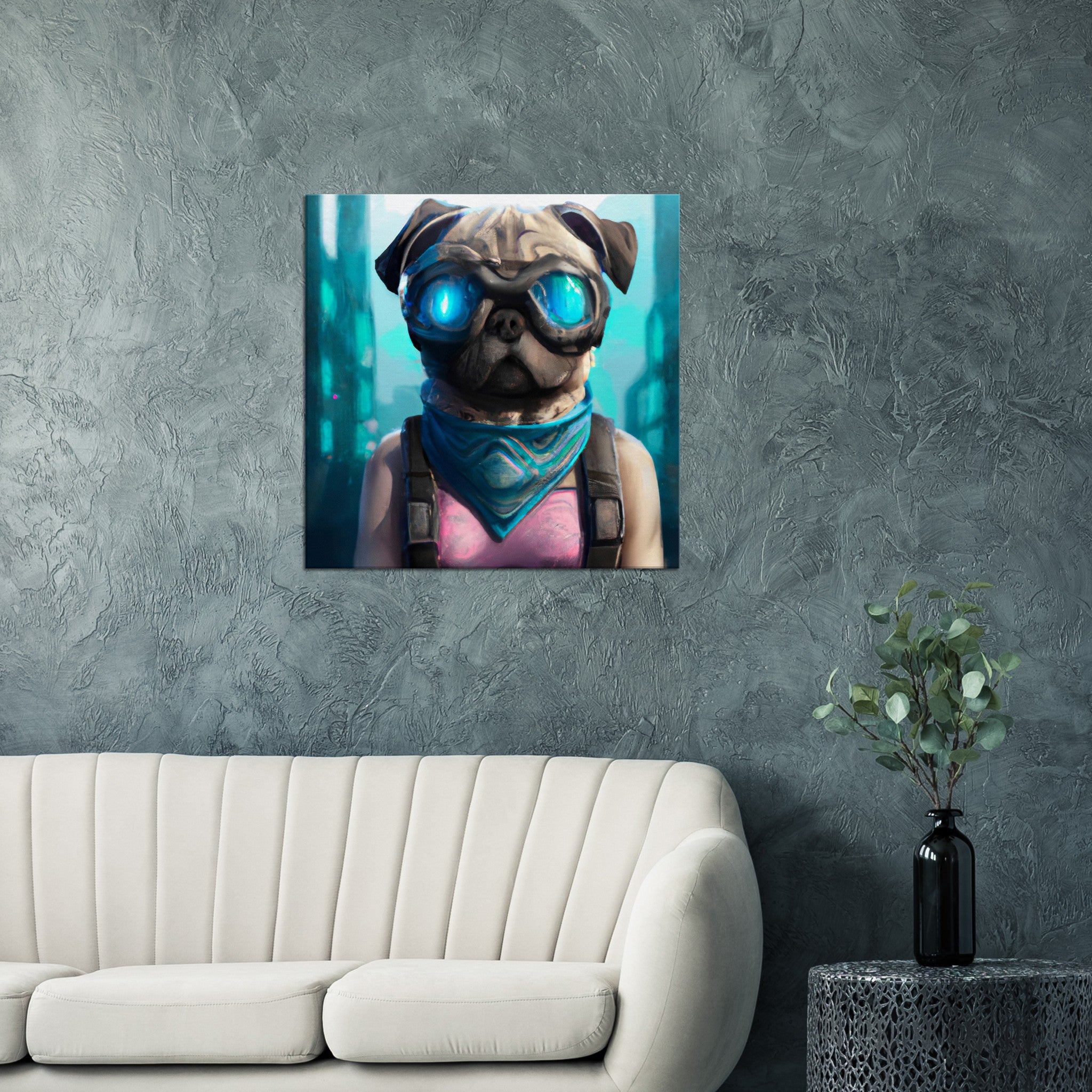 Weiblicher Mops - Premium Leinwand