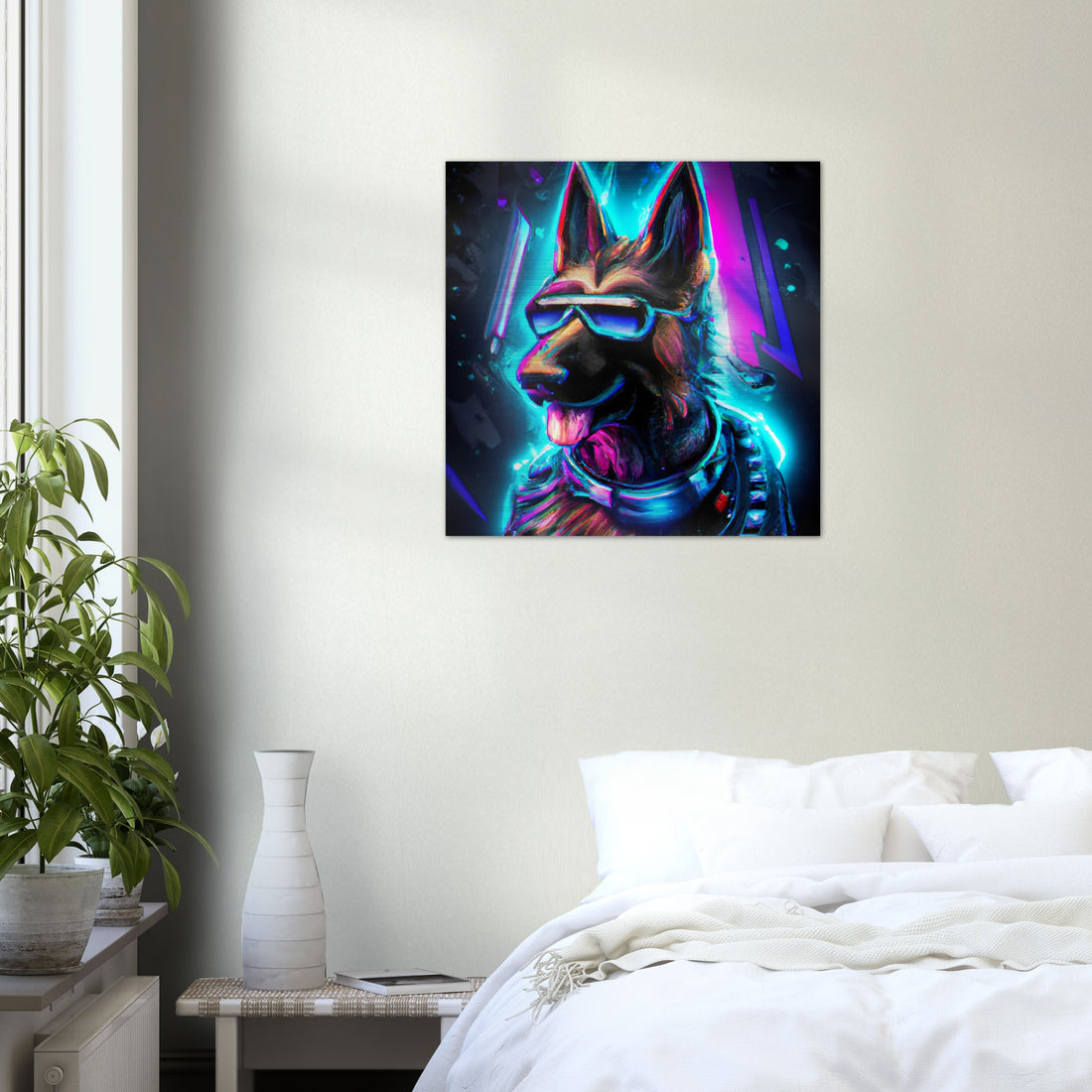 Deutscher Schäferhund Gebürstetes Aluminium Druck