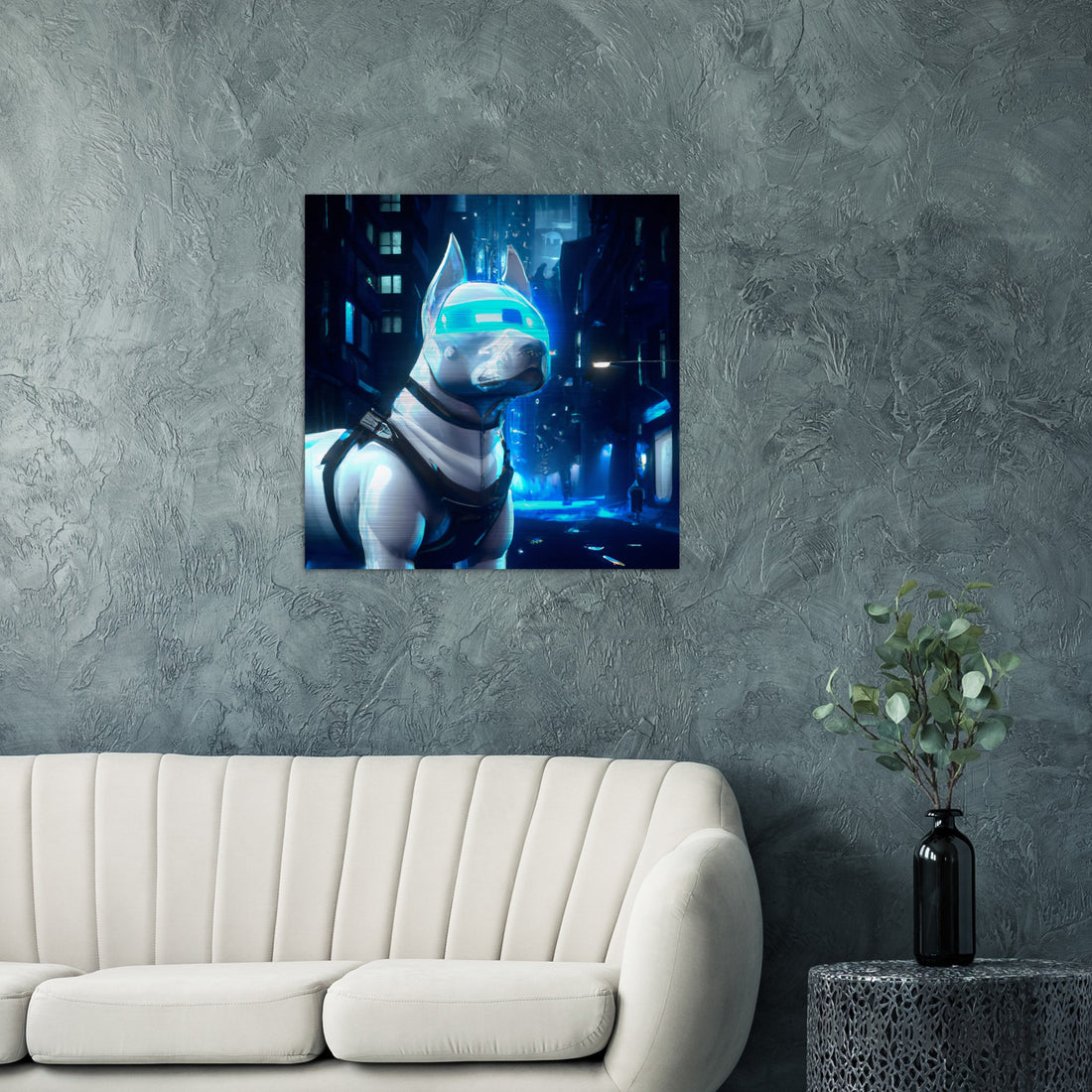 Machina Hund Gebürstetes Aluminium Druck