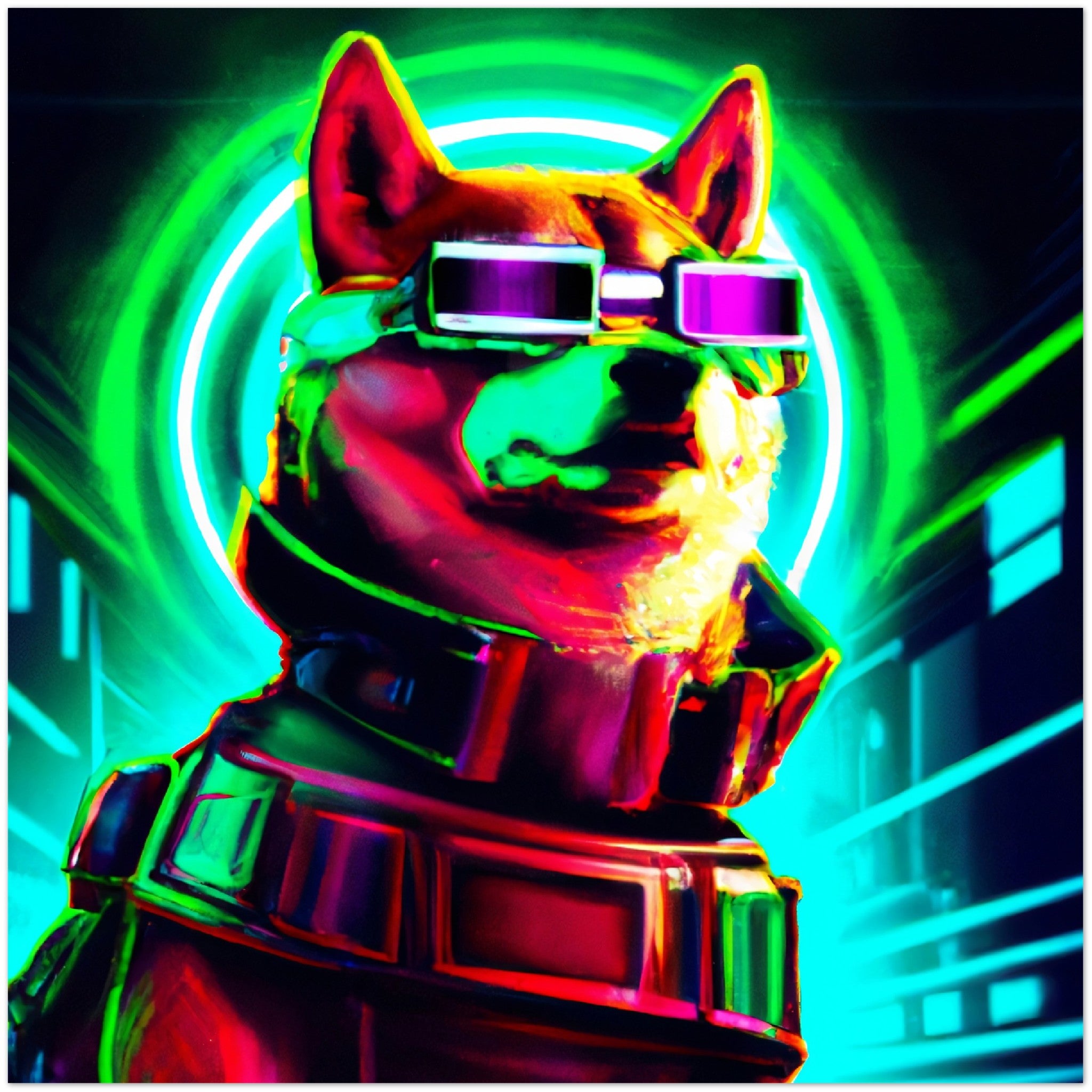 Matrix Shiba Inu Aluminium Druck