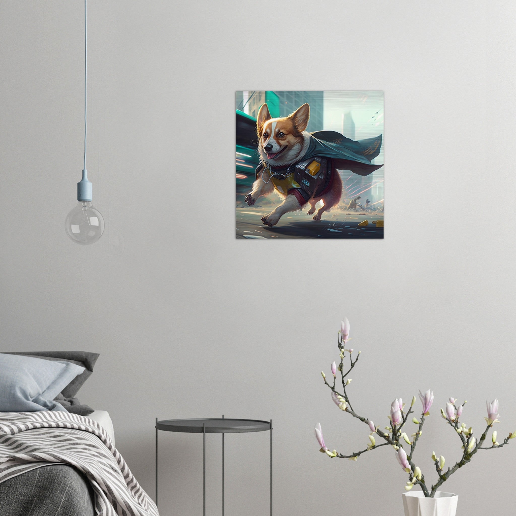 Helden Corgi Gebürstetes Aluminium Druck