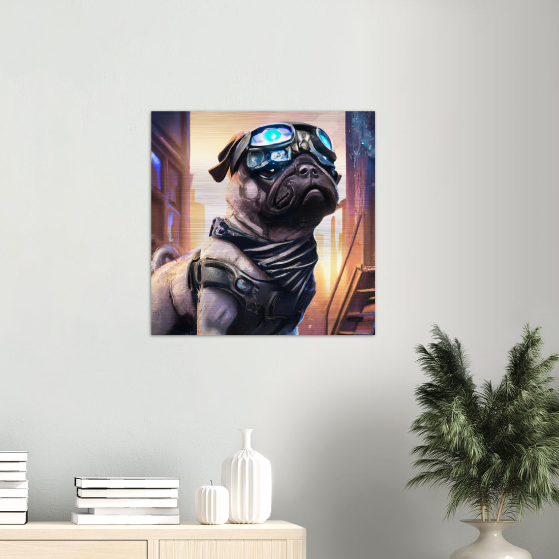 Mops Gebürstetes Aluminium Druck