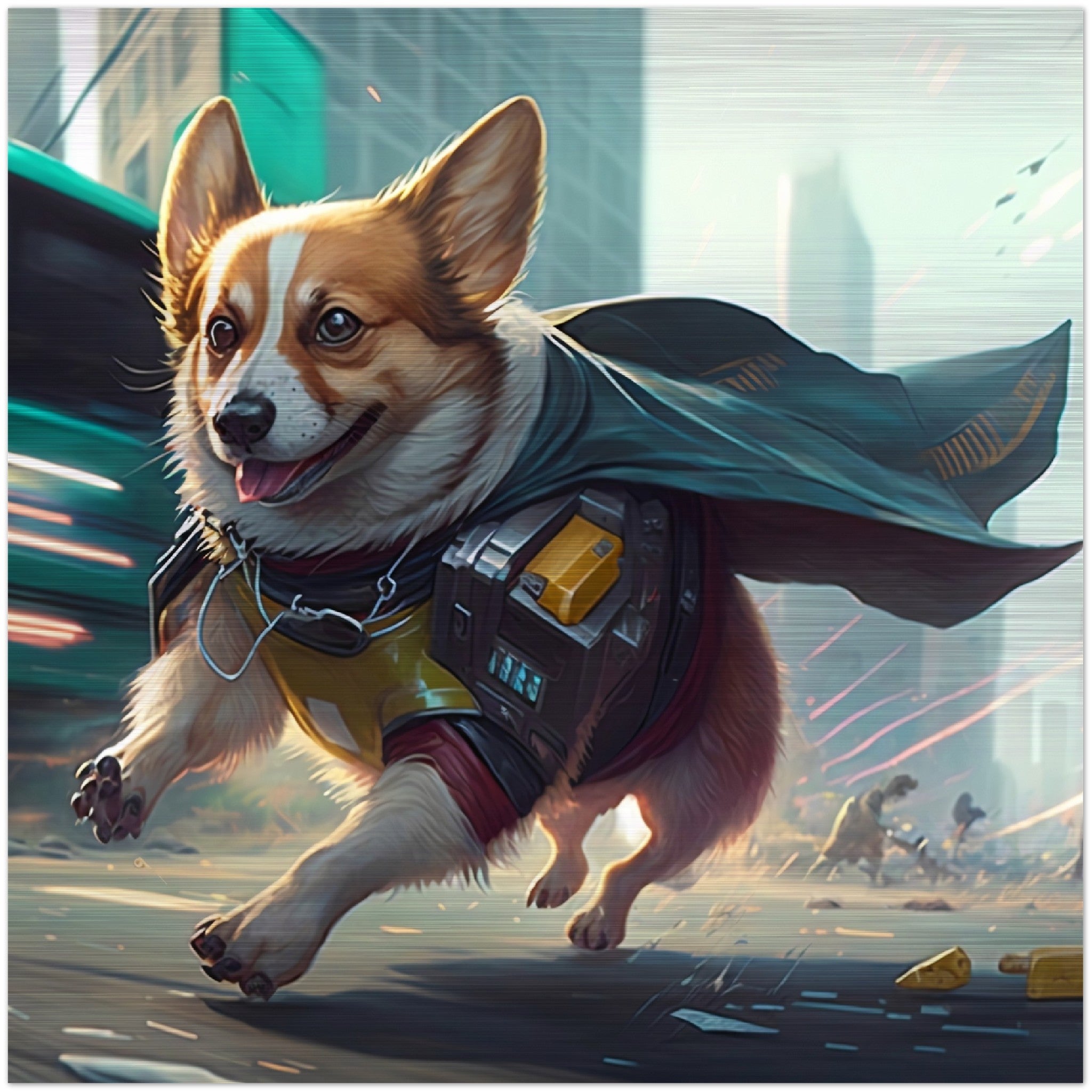 Helden Corgi Gebürstetes Aluminium Druck