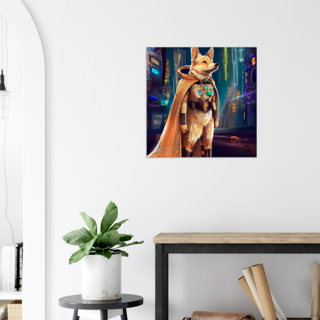 Fuchs Gebürstetes Aluminium Druck