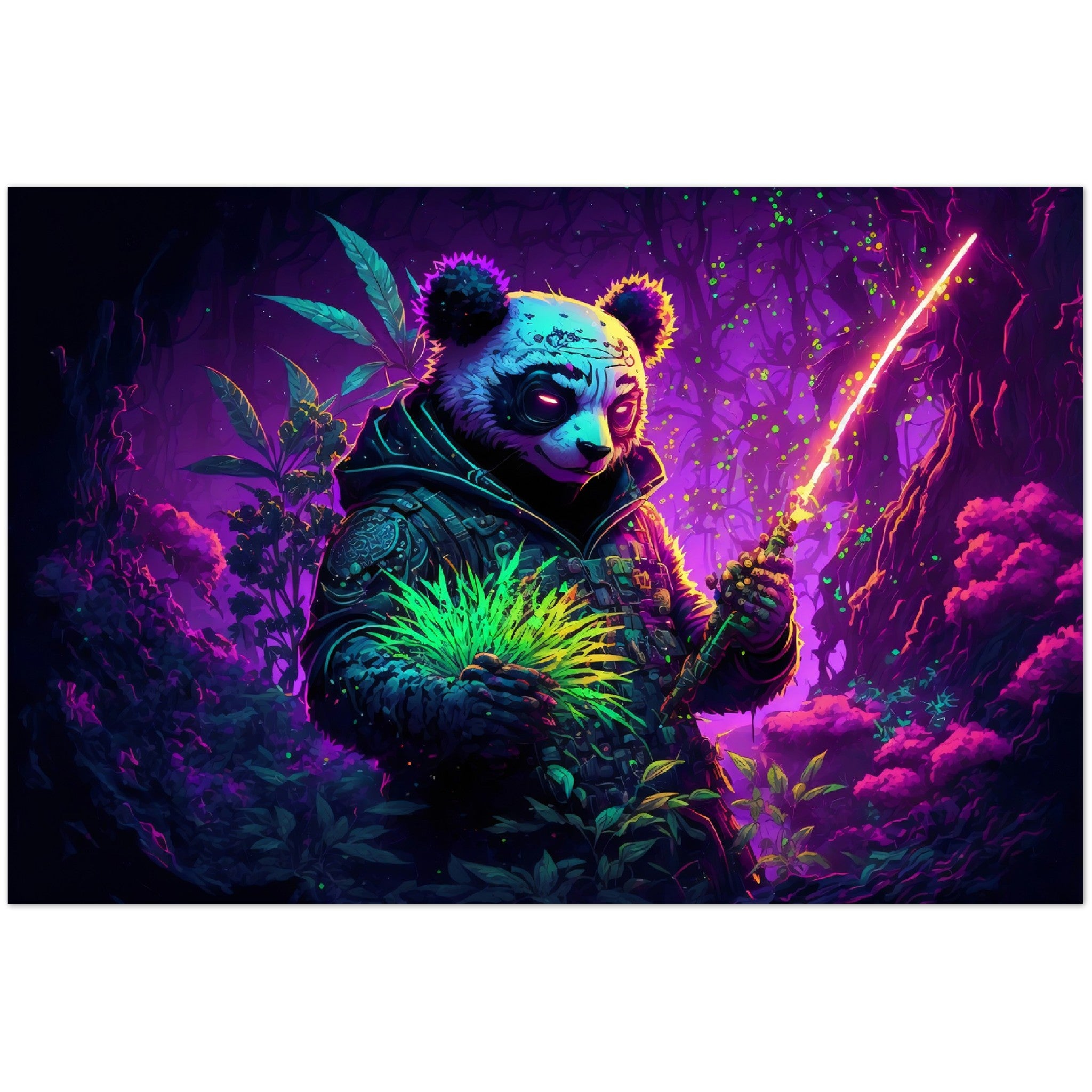 Panda & Gras - Aluminium Druck