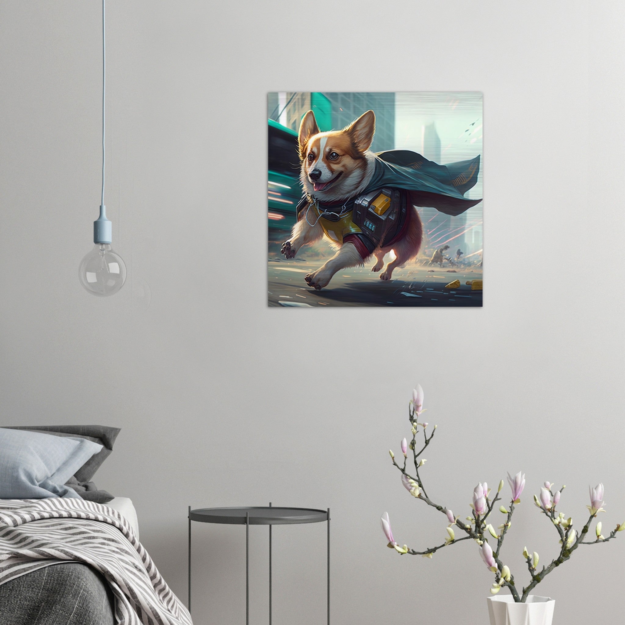 Helden Corgi Gebürstetes Aluminium Druck