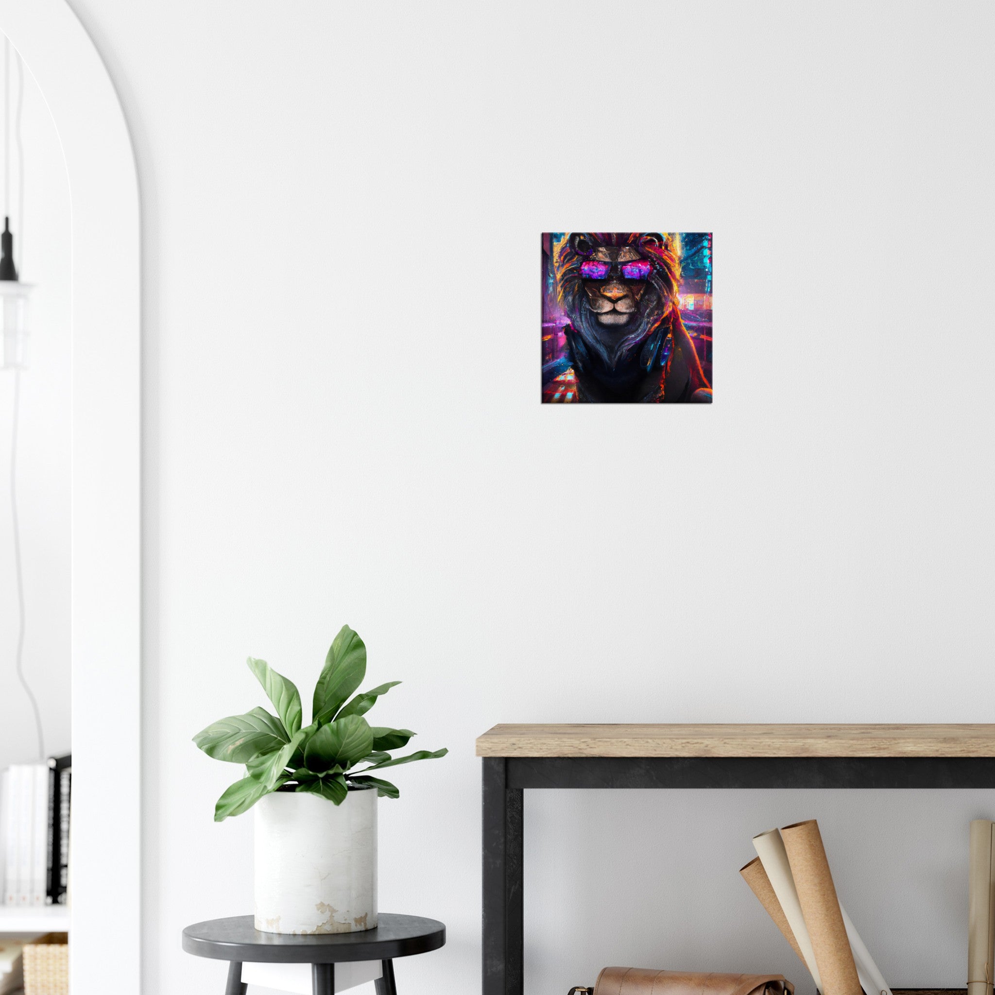 Majestätischer Löwe - Premium Leinwand