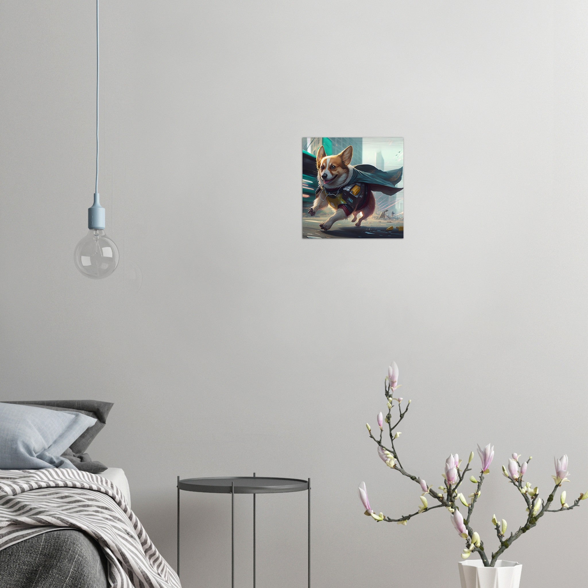 Helden Corgi Gebürstetes Aluminium Druck