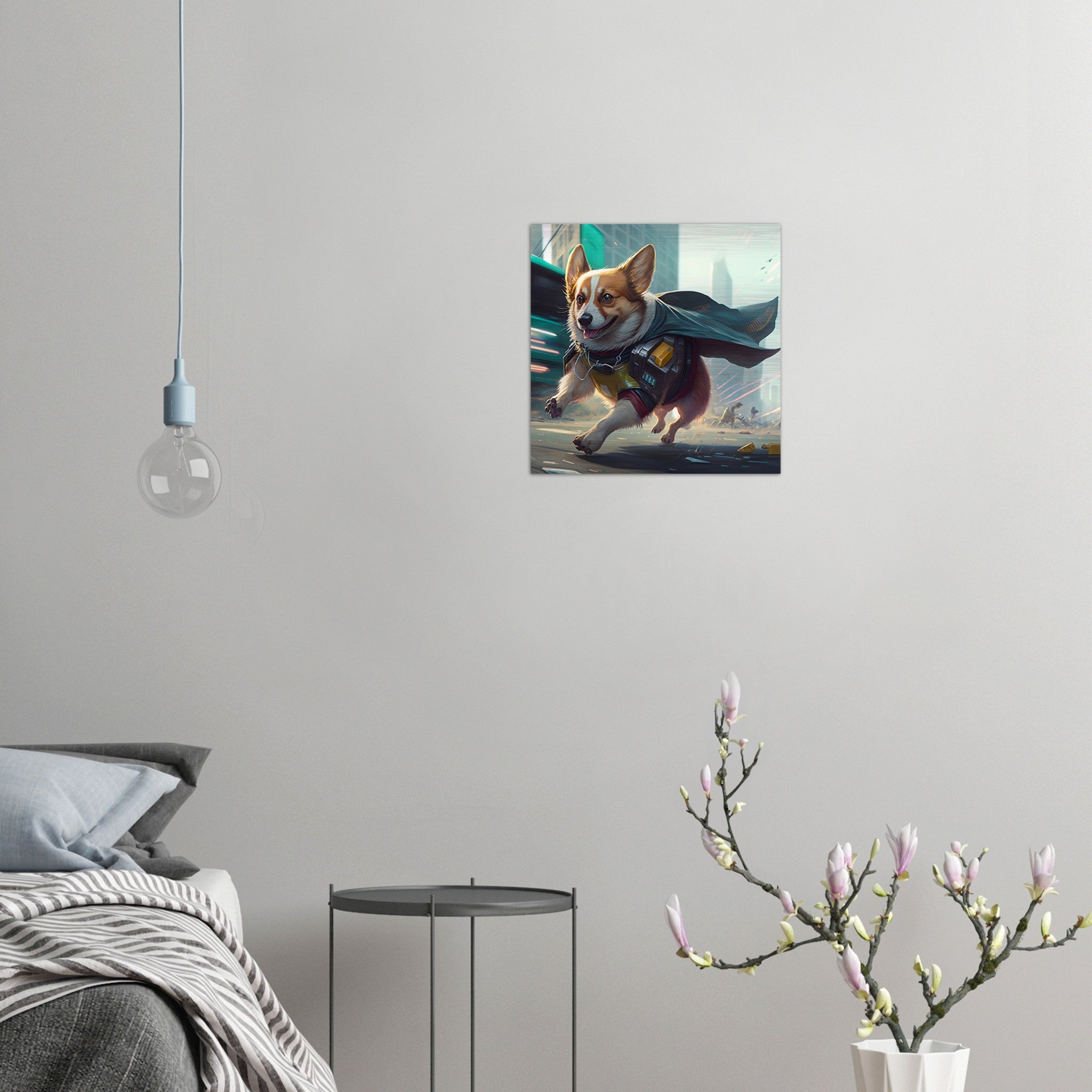 Helden Corgi Gebürstetes Aluminium Druck