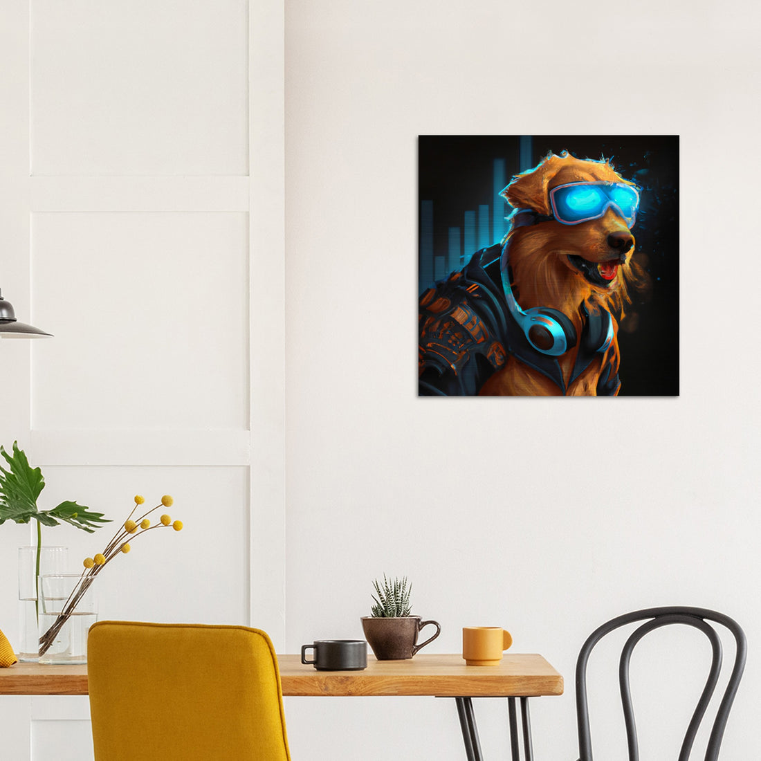 DJ Retriever Gebürstetes Aluminium Druck