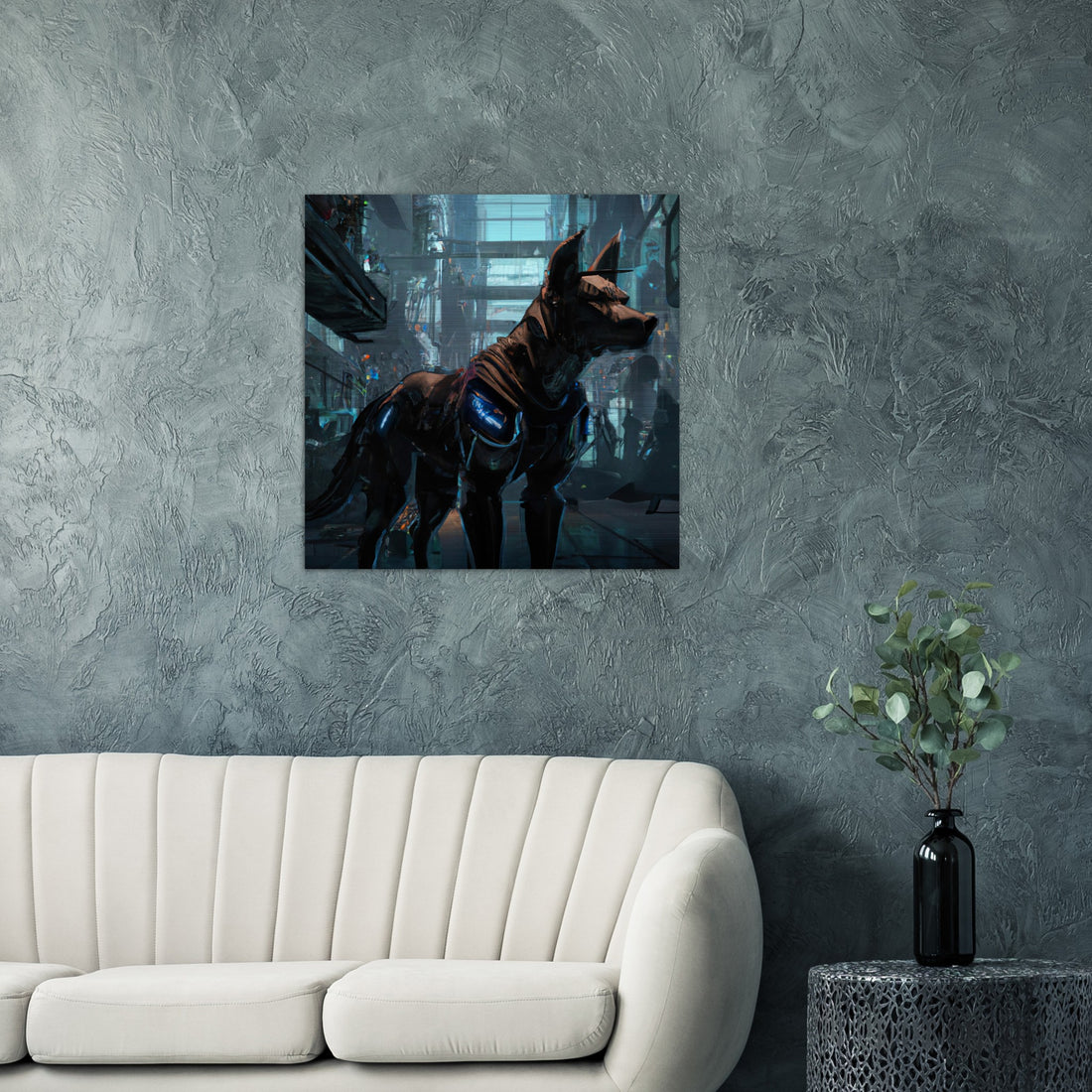 Robo Hund Gebürstetes Aluminium Druck