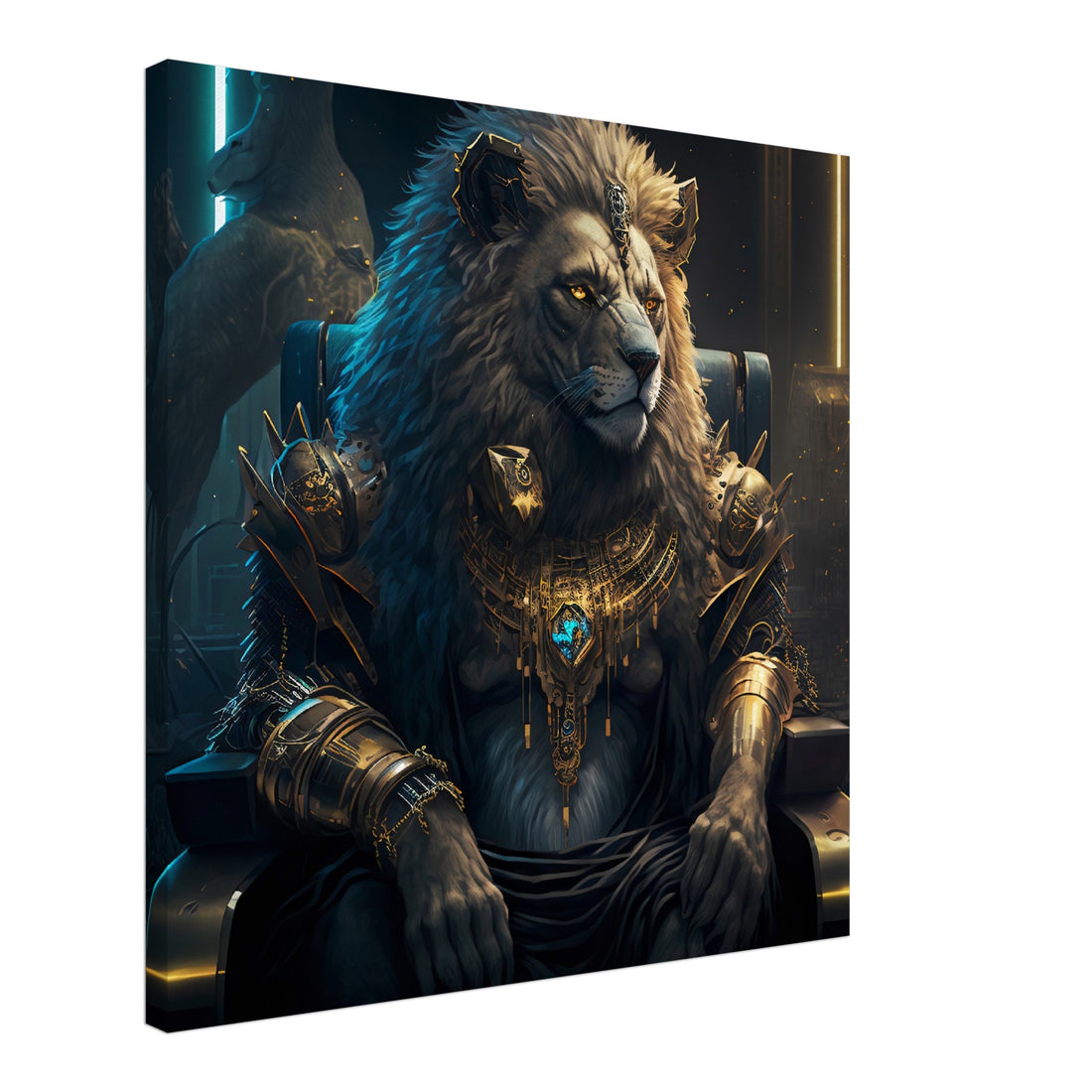 Löwe im Thron - Premium Leinwand