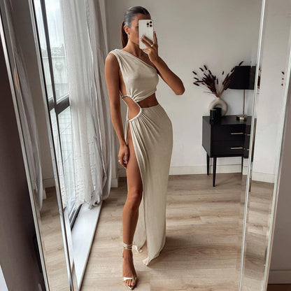Niki® One Shoulder High Split Kleid