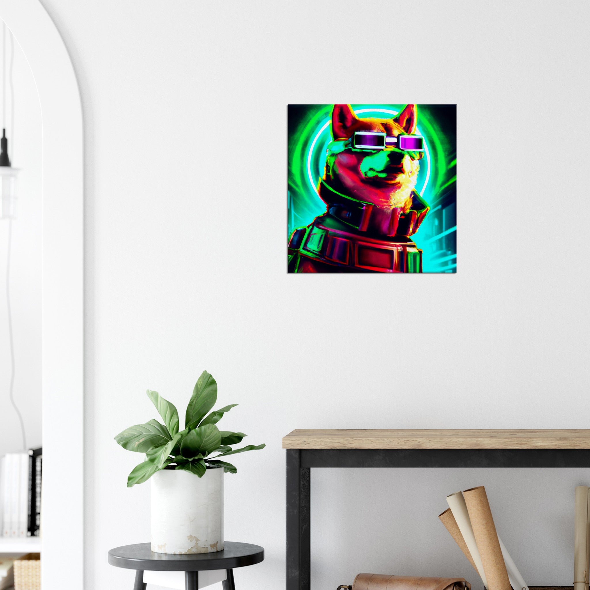 Matrix Shiba Inu - Premium Leinwand
