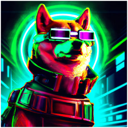 Matrix Shiba Inu Aluminium Druck