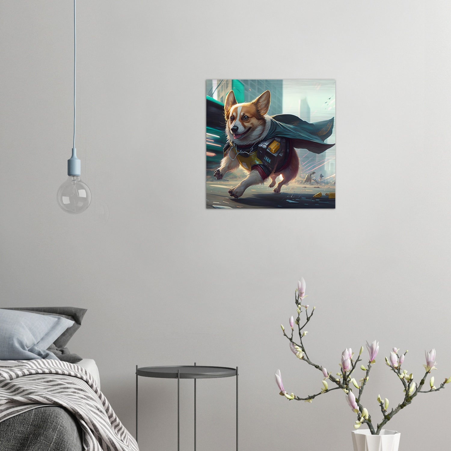 Helden Corgi Gebürstetes Aluminium Druck