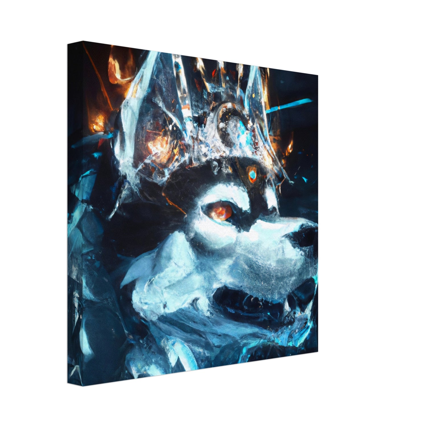 Eis und Feuer Husky - Premium Leinwand