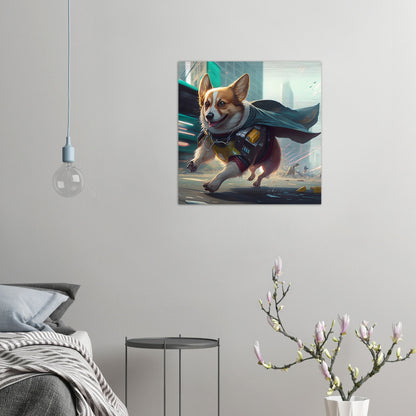 Helden Corgi Gebürstetes Aluminium Druck