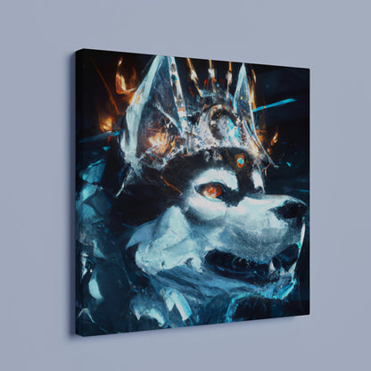 Eis und Feuer Husky - Premium Leinwand
