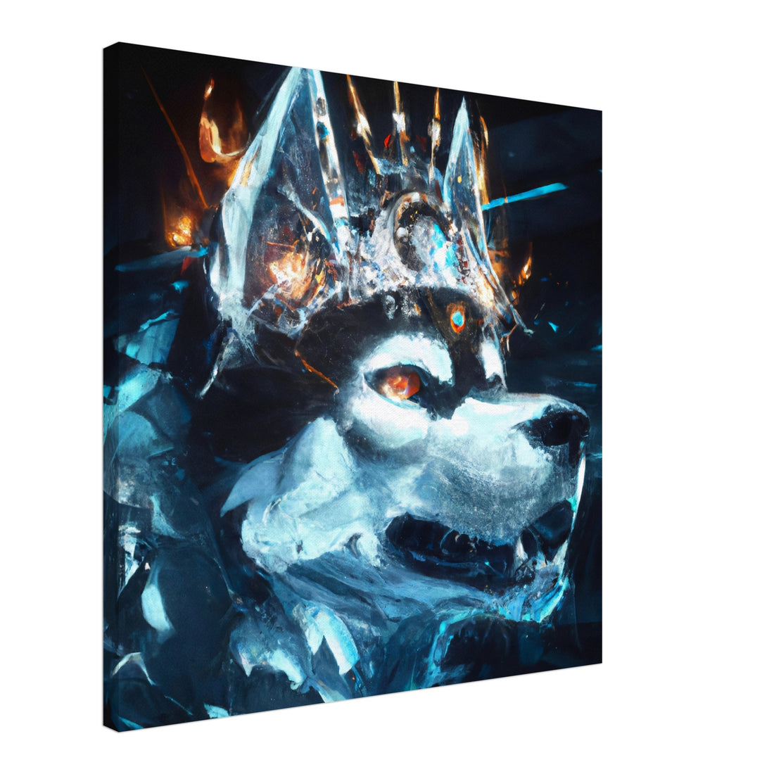 Eis und Feuer Husky - Premium Leinwand