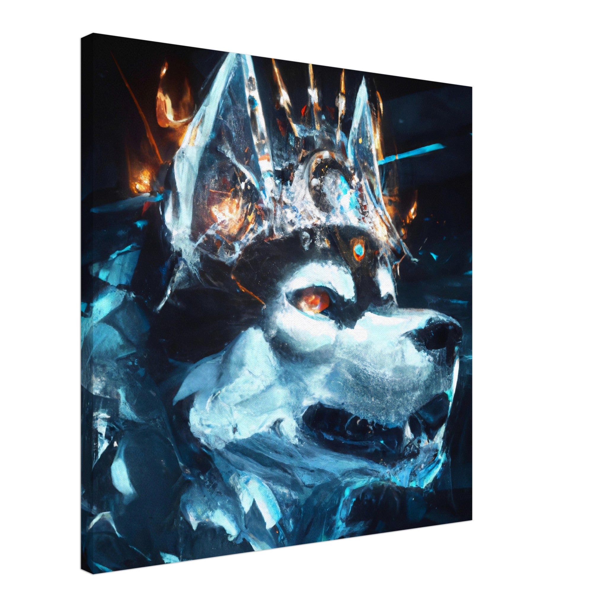 Eis und Feuer Husky - Premium Leinwand