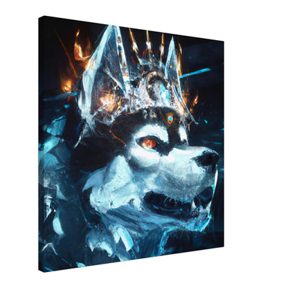 Eis und Feuer Husky - Premium Leinwand