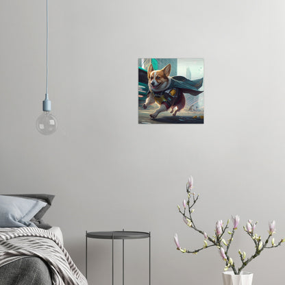 Helden Corgi Gebürstetes Aluminium Druck