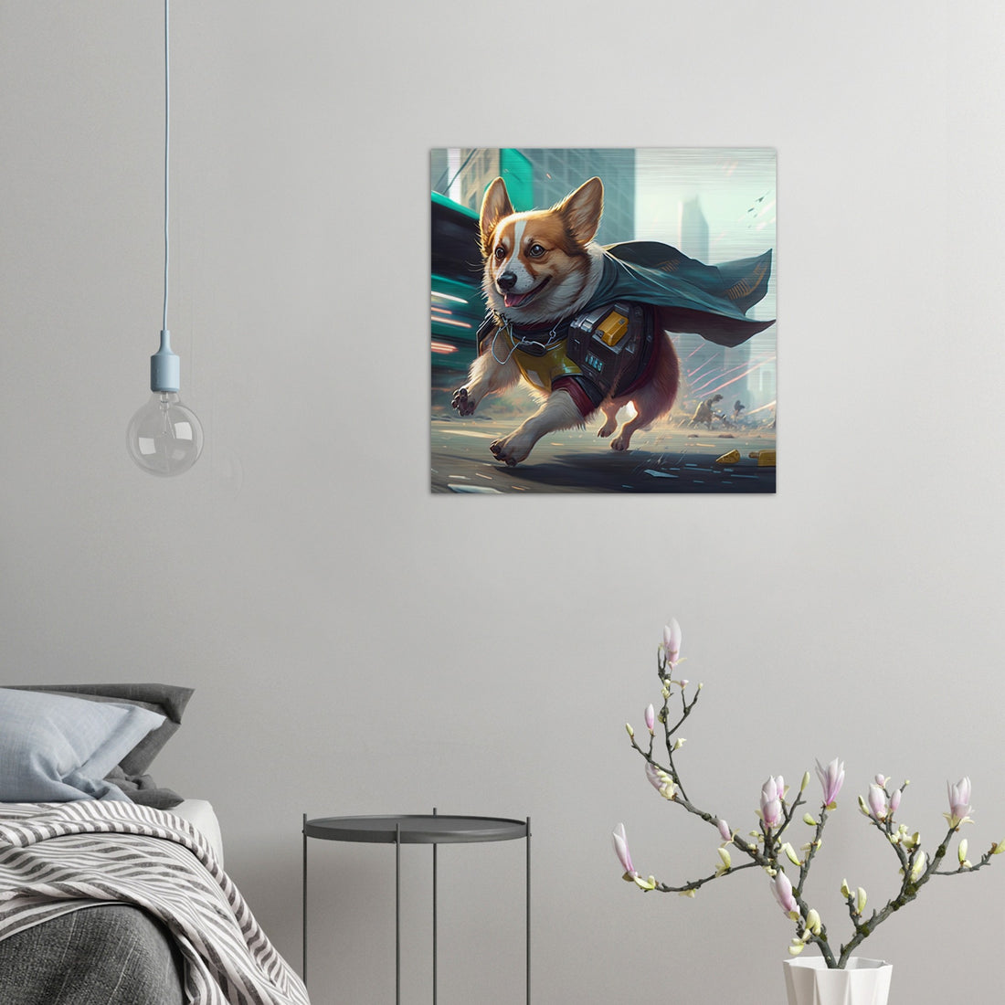 Helden Corgi Gebürstetes Aluminium Druck